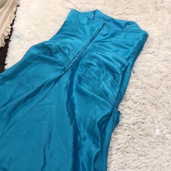 NWT David’s Bridal Satin Strapless Front and Back Pleated long dress - Picture 12 of 14